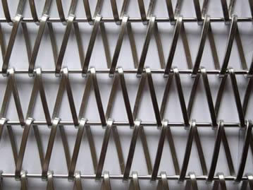 Conveyor belt mesh dengan kawat spiral datar 3.2mm dan dengan kawat batang lurus.