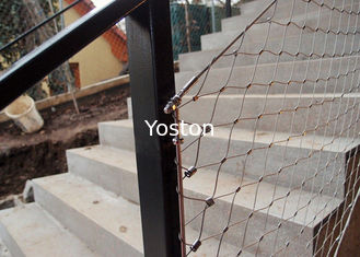 Cina Dekoratif Ferrule Fleksibel Stainless Steel Wire Rope Mesh Pagar Untuk Railing Tangga pemasok